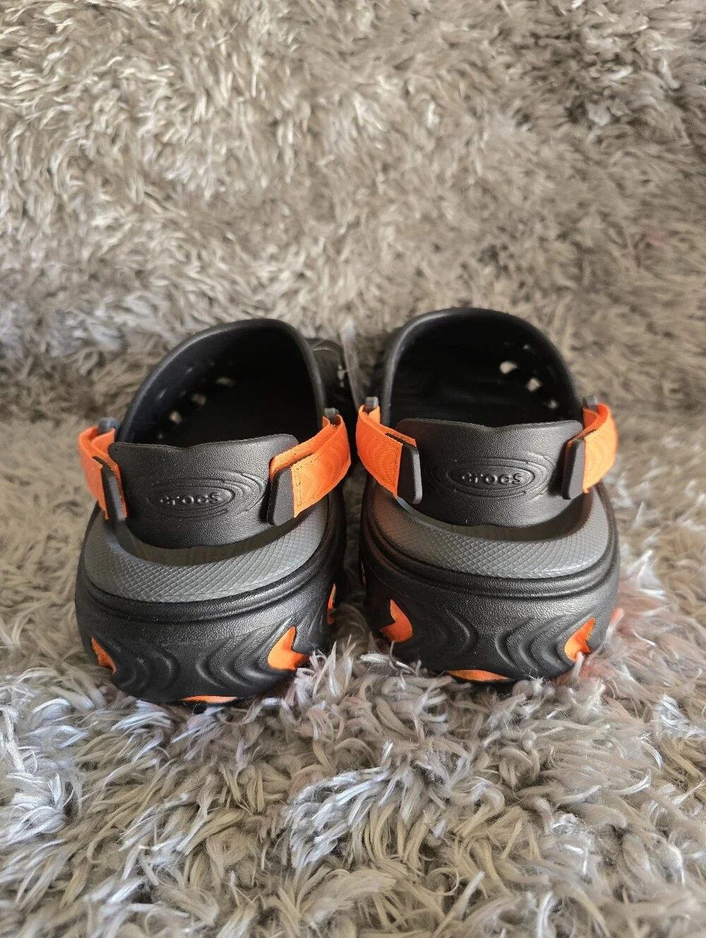 Men's Black & Orange Water Clog - Breathable Slip-On Swim Shoe